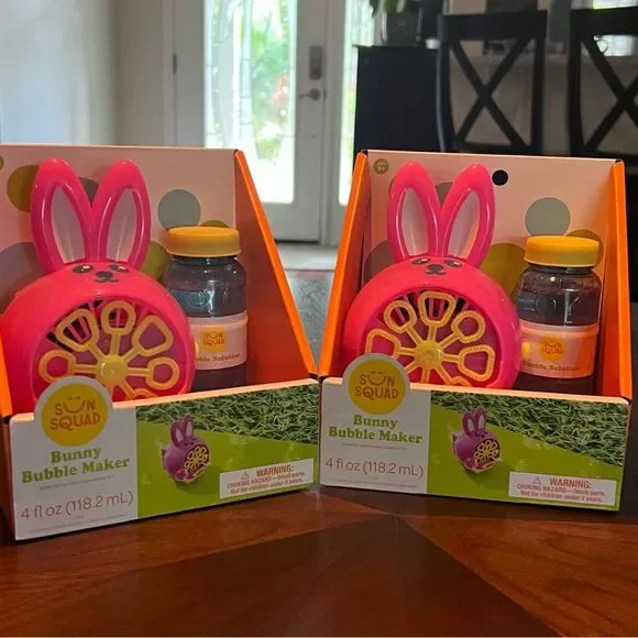Bundle of 2 🫧 Sun Squad Pink Bunny Bubble Maker 🫧NEW  🫧 battery operated 🫧