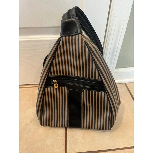 VTG90s Pequin Stripe style Teardrop Backpack Triangle Sling Convertible Strap