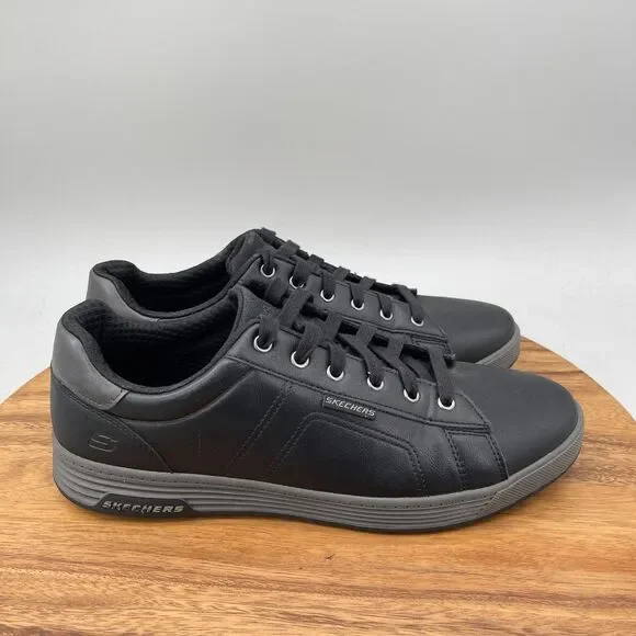 Skechers Hensley Shoes Mens Size 12 Black Synthetic Leather Trainers Running