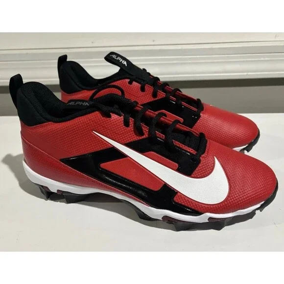 Nike Alpha Menace 4 Shark Football Cleats Mens Hyper Red FN0028-600 Sz 11.5