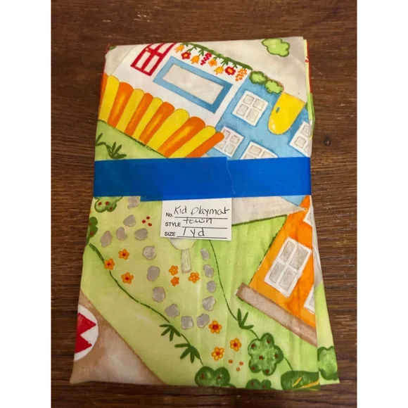 Kids Playmat Town Cotton Fabric 1 Yard Novelty City Road Traffic Print Craft Sew