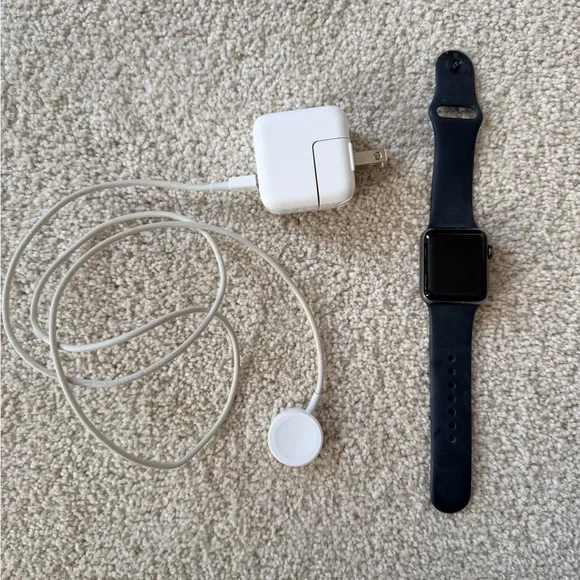 Series 3 38mm Apple Watch and Charging Cord