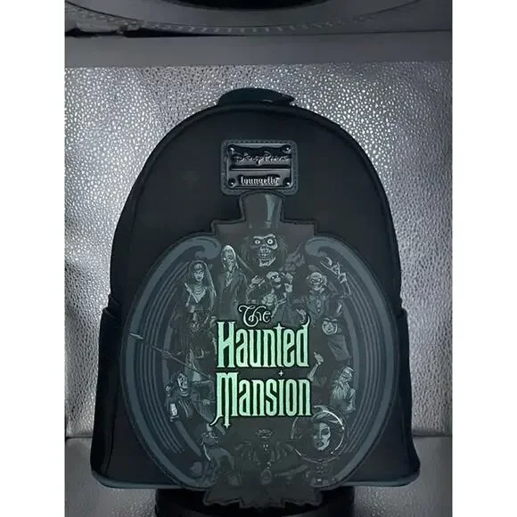 Loungefly Disney Haunted Mansion Glow in the Dark Mini Backpack Teal Black NWT