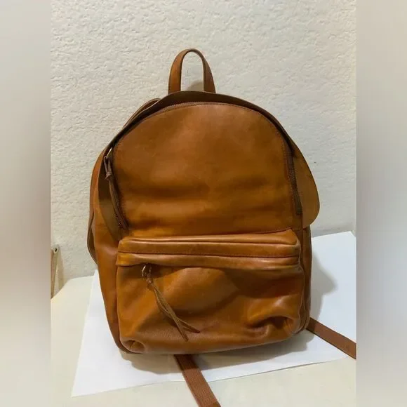 Madewell Large Lorimer Leather Backpack in English Saddle