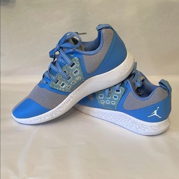 Jordan Blue and Gray Athletic Shoes with Streamlined Design