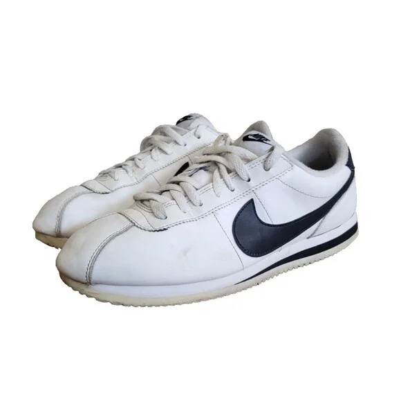 Nike Cortez Basic Leather White Black Men’s Size 10 Sneakers Shoes 819719-100