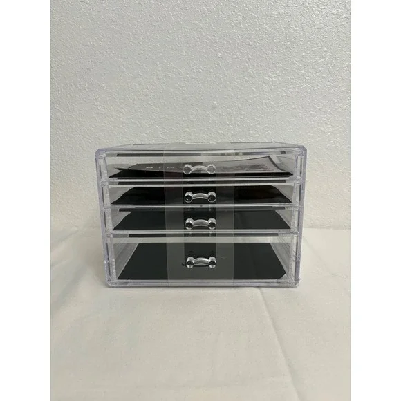 Bino Clear Acrylic 4 Drawer Organizer Chest Makeup Jewelry Storage Cosmetic‎