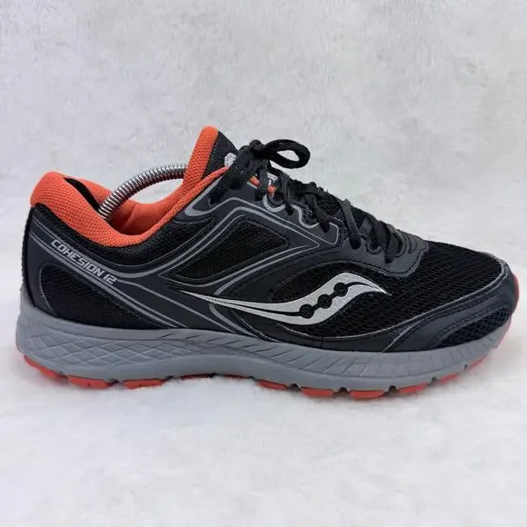 Saucony Cohesion 12 Mens Running Shoes Black Orange Size 10.5 D