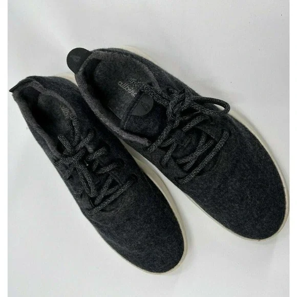 Allbirds Mens Size 10M US Merino Wool Runners Black Lace Up Sneakers Shoes