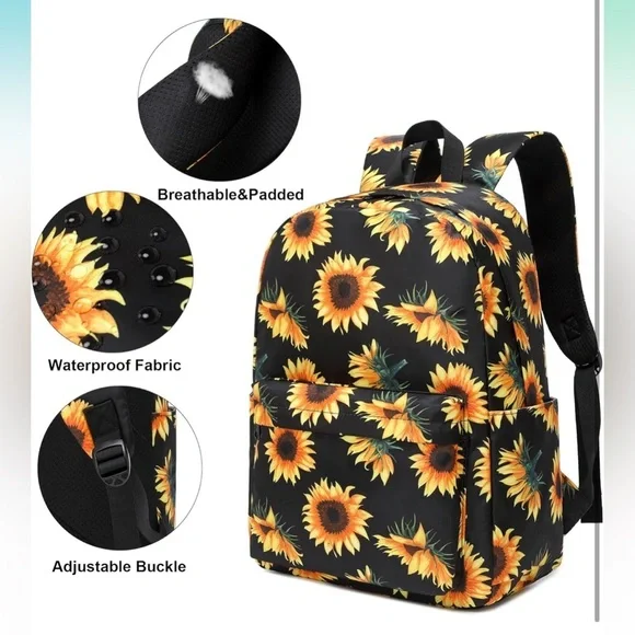 Sunflower Print Backpack