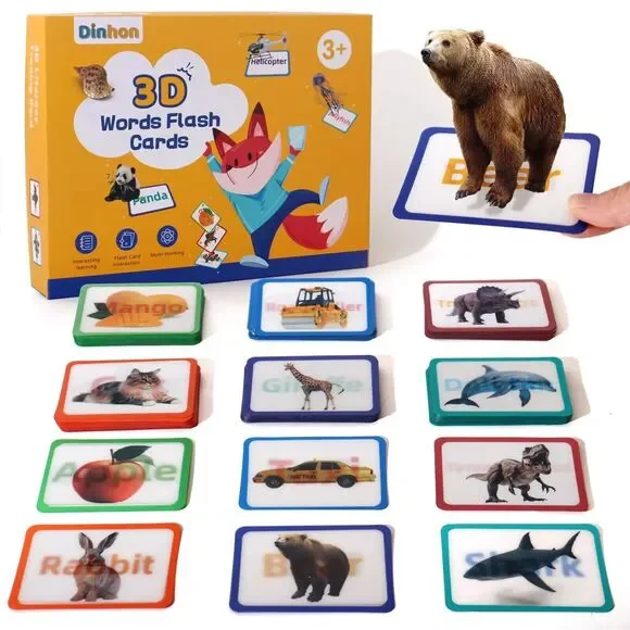 3D Visual Change Cognitive Card My First Flash Cards for Toddlers fun learning