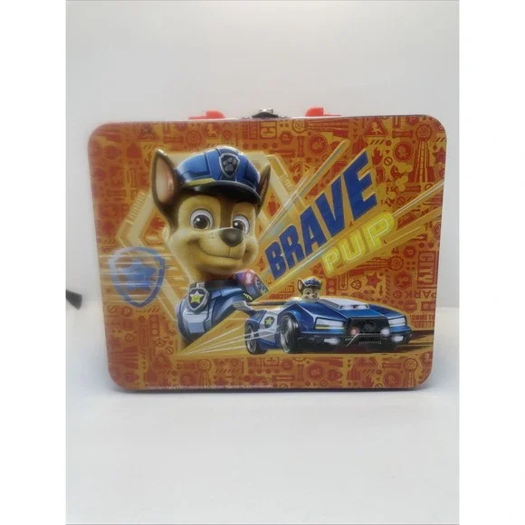 Nickelodeon Paw Patrol The Movie 'Brave Pup' Embossed Tin Lunch Box With Puzzle-
