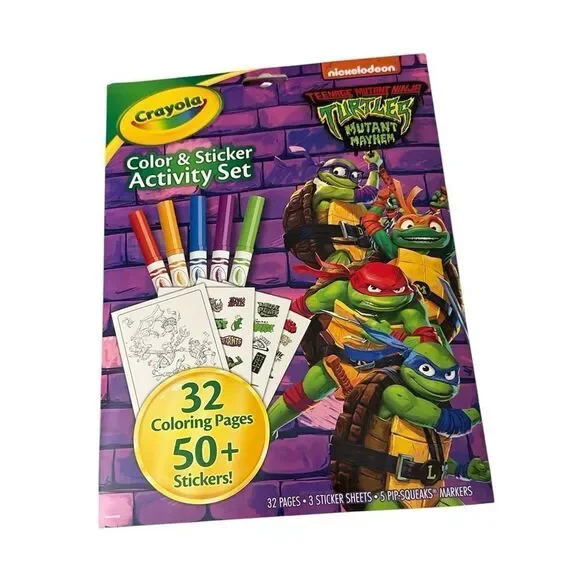 TMNT Coloring & Activity Book With Tattoos NWT