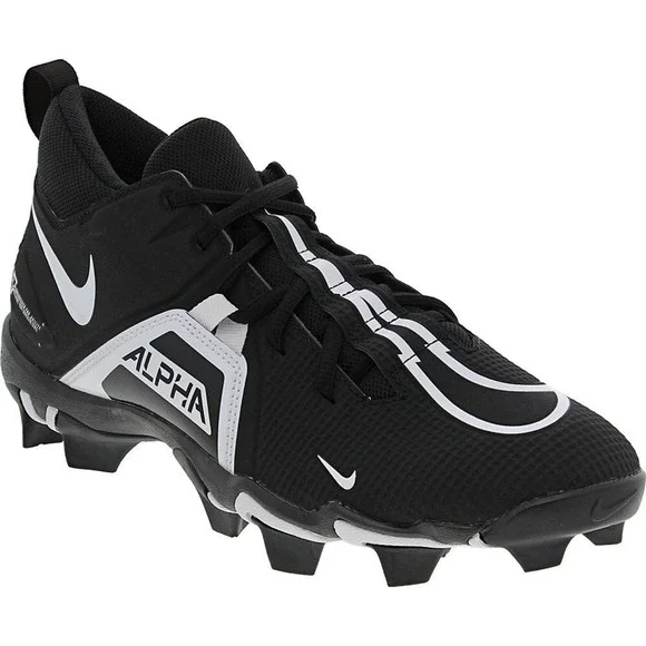 Nike Alpha Menace 3 Shark Football Cleats Mens 12.5 Black White New‎ Fastflex