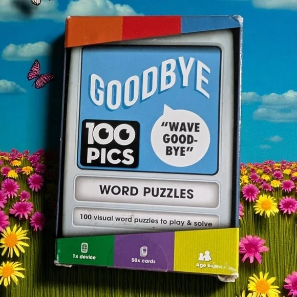 100 PICS Word Puzzles Travel Game - Solve 100 Puzzles Flash Cards with Slide New