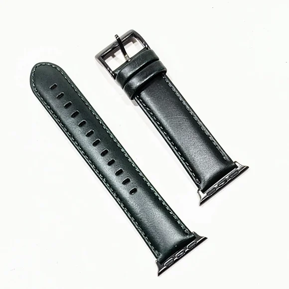 Dark Hunter Green Leather Watch Band Strap For Apple Watch 38-40mm Watchband