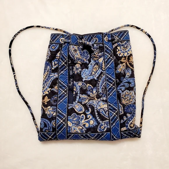 Vera Bradley Backsack Blue Paisley Windsor Navy