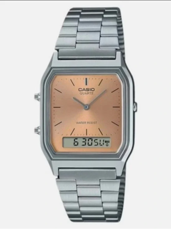 CASIO Watch Retro Digital Unisex SILVER ORIGINAL AQ-230A-4A