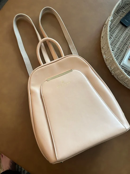 Skye LeFevre Blush Pink Backpack with Gold Accents