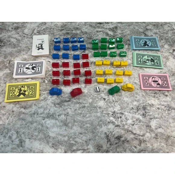 Monopoly Junior Board Game Replacement Pieces Tokens Cars Buildings Money Chance