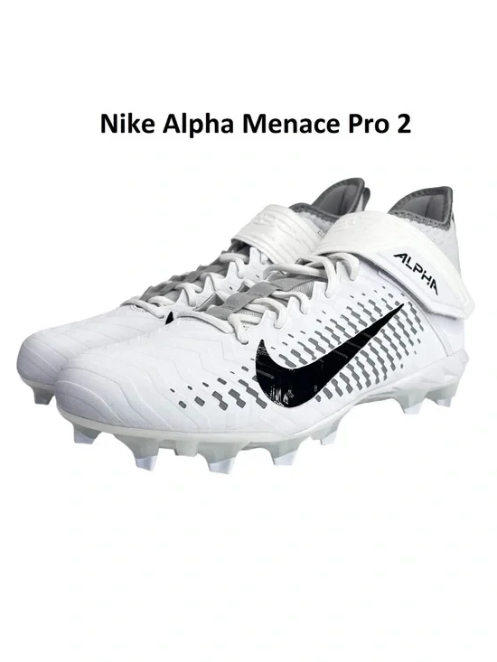 Nike Alpha Menace Pro 2 Men's Football Cleats - White/Black
