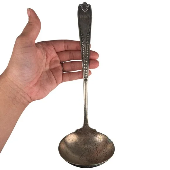 Wm Rogers & Son AA Silverplate Soup Ladle 1910 Orange Blossom Pattern Antique‎
