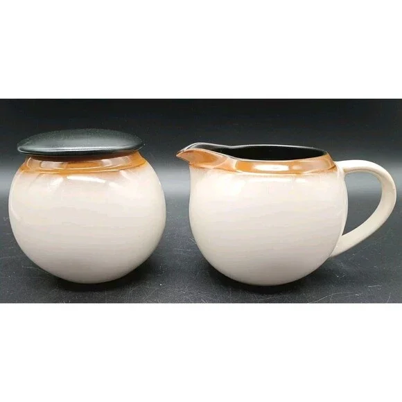 Pier 1 Sahara Creamer Sugar Bowl With Lid Round