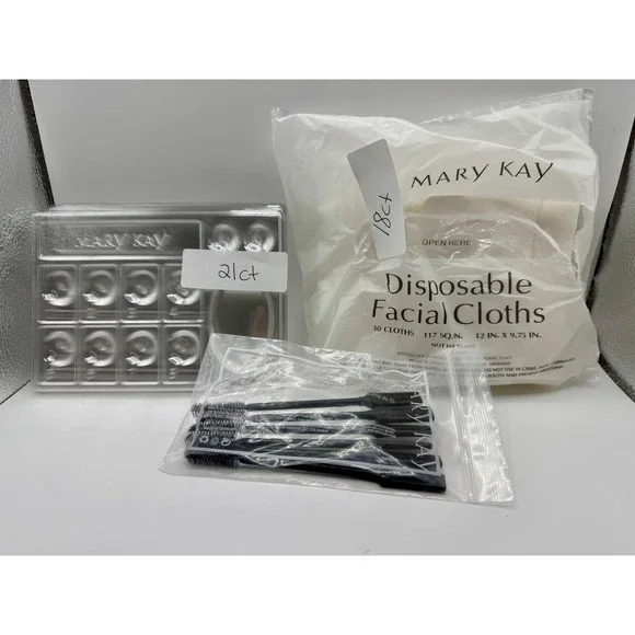 Mary Kay Consultant Supplies Bundle Clear‎ Tray Facial Cloths Mascara Wands