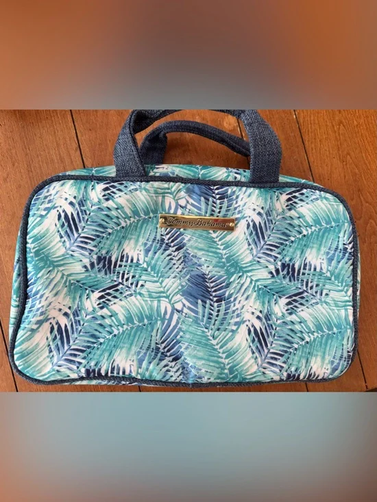 Tommy Bahama Green & Blue Palms, Cosmetic Makeup Travel Toiletry Organizer Bag