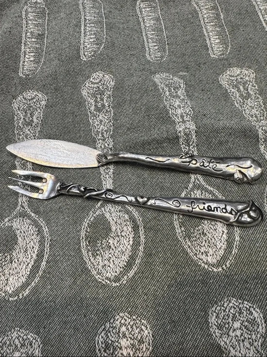 Pewter Pate and Olive fork set