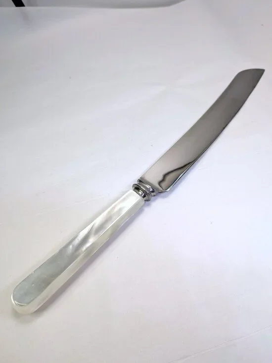 Vintage Raimond Sheffield England Pearl Handle Cake Knife 12.5