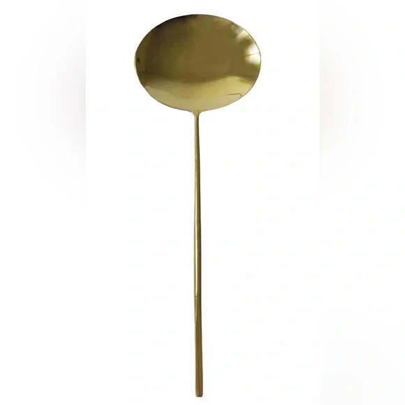 Godinger Salad Server Spoon  Gold Oval Design