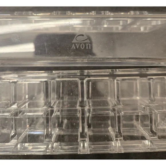Vintage Avon Acrylic Lipstick Organizer 28 Slot Clear Makeup Holder Tray‎