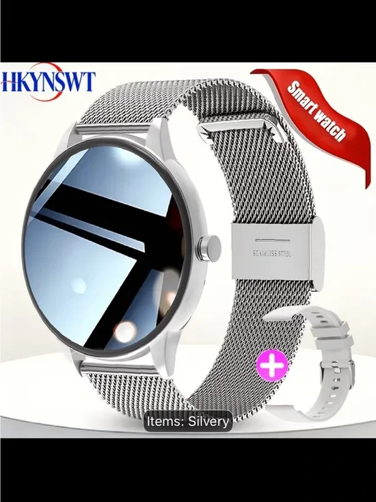 Silver Stainless Steel Mesh Smartwatch