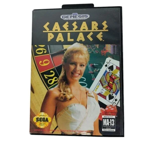 Sega Genesis 1993 Caesars Palace Game Case Manual