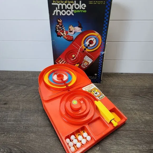 Vintage Asakusa Marble Shoot Game Japan 1973  Original Box Complete Rare