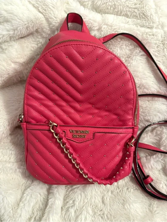 Dolls Victoria's Secret Gem Pink Quilted Mini Essential Stylish Backpack