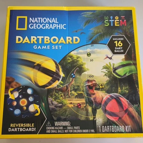 National Geographic Reversible DartBoard Game Set