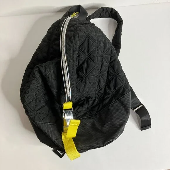 Fiorelli Sport Small Quilted Backpack Bag Women's Sporty Cute Black Yellow