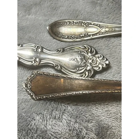 Vintage Silverplate Serving Lot Gothic Cottagecore Pie Server Floral Utensils