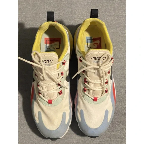Nike Air Max 270 React Multi Color Sail Black Volt Men's Size 10