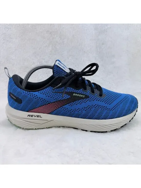 Brooks Revel 6 Mens Running Shoes Blue Black Size 9.5 D Athletic Sneaker