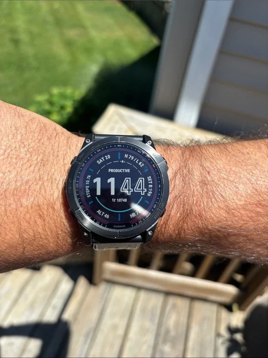 garmin black stainless steel GPS Fenix 7X Sapphire Solar 51 MM face