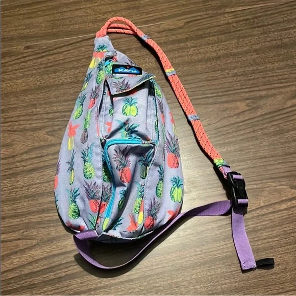 KAVU Pineapple Mini Rope Sling Pack Bag