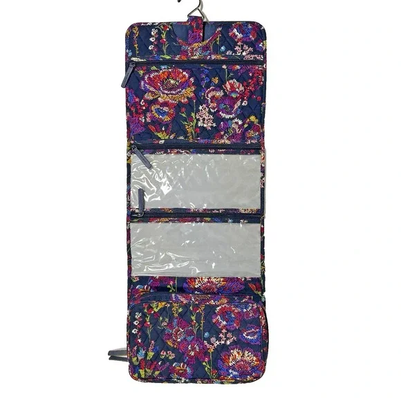 Vera Bradley Hanging Cosmetic Organizer Midnight Wildflowers‎ Quilted Cotton