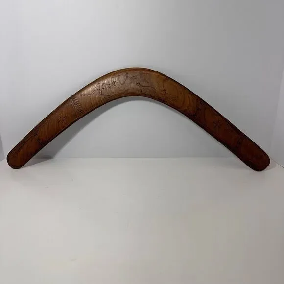 Vintage Wooden Australian Returning Boomerang by Stephen Silady