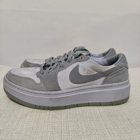 Nike Air Jordan 1 Elevate Low Shoes Gray‎ Suede Sneakers Womens 12/Men 10.5