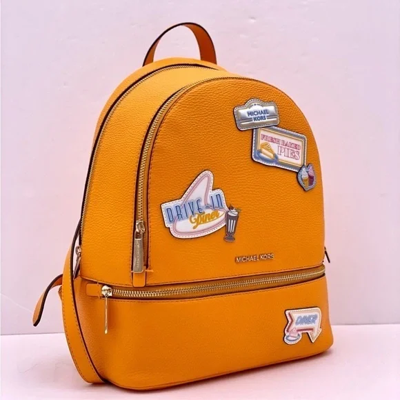 Michael Kors Mustard Backpack with Patches