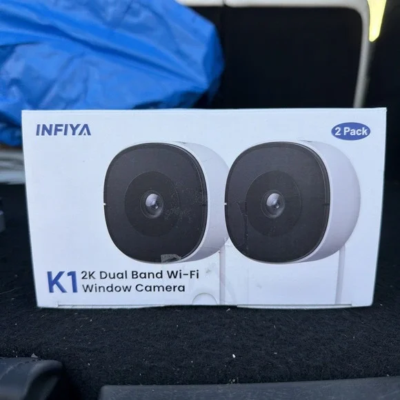 Infiya K1 2K Window‎ Security Camera No Drill Easy Install Indoor Cam