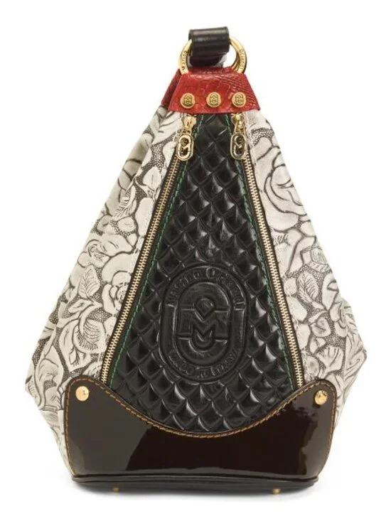 MARINO ORLANDI Made In Italy Leather Flower Backpack